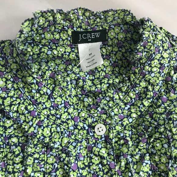J. Crew Tops - J. Crew floral green shirt button down Size XS